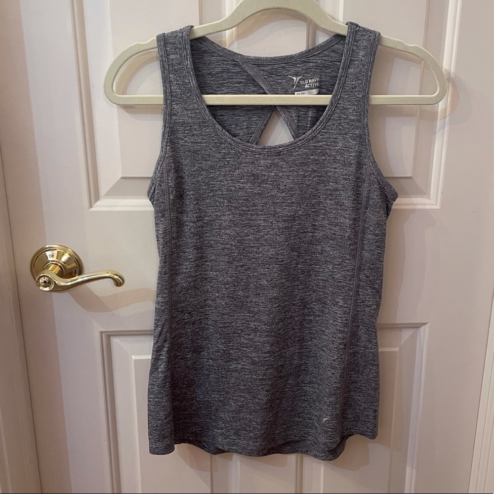 Old navy grey triangle open back tank top